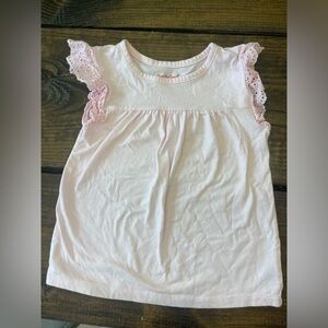 Pink Ruffle Sleeve Girls Top 5T
